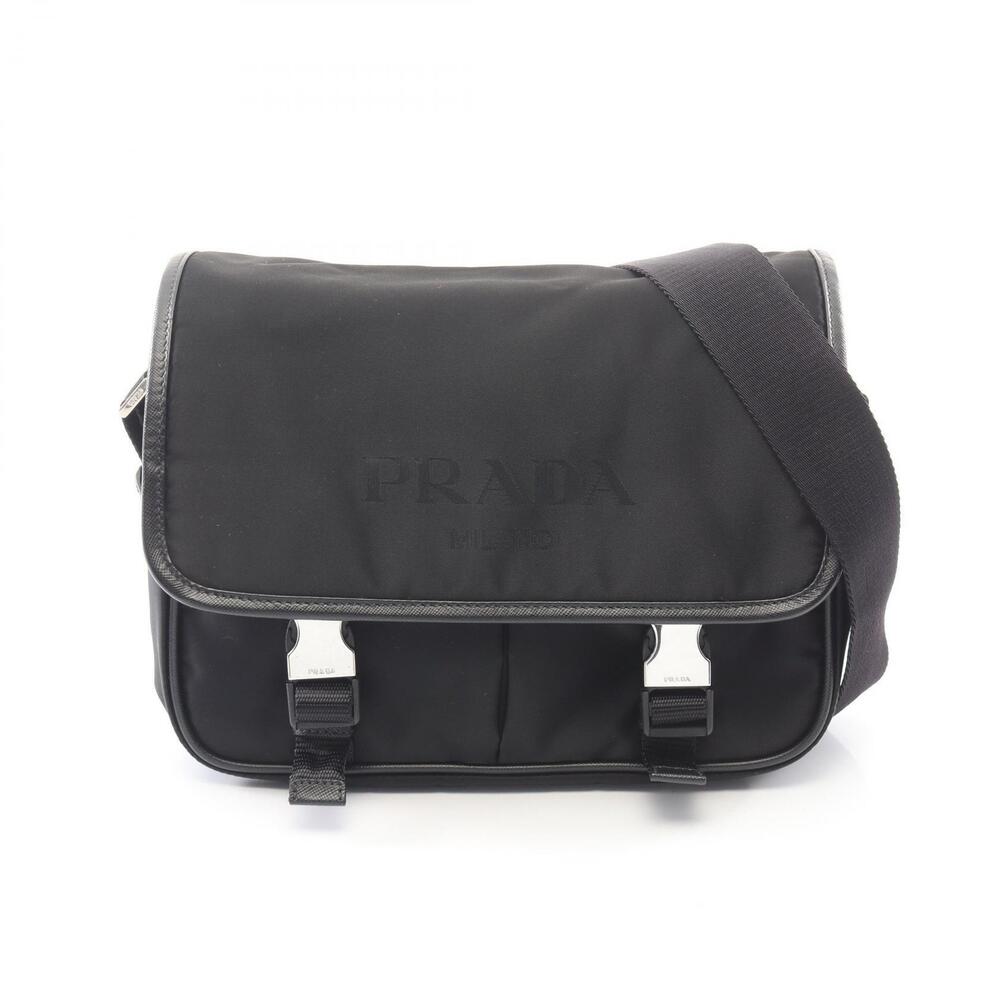 Prada Saffiano Leather Shoulder Bag Black